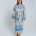 Платье в русском стиле "Павлины" голубое