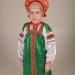 Сарафан детский русский народный  с блузой, зеленый атласный прямой