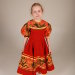 Платье для танцев в народном стиле габардин хохлома
