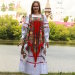 Сарафан из павлопосадких платков в комплекте с длинной рубахой (платьем)