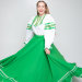 Блузка "Веснянка"  со светло-зеленой вставкой 