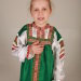 Сарафан детский русский народный  с блузой, зеленый атласный