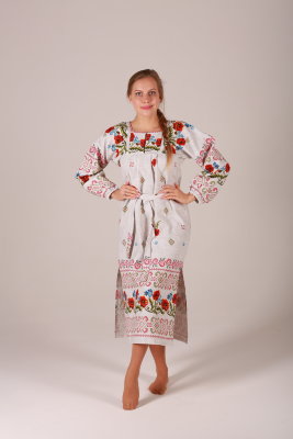 Платье в русском стиле "Маки нежные"