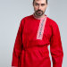 Рубаха мужская (косоворотка) с отделкой красной тесьмой "Обереги"