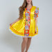 Платье "Кадриль" желтое со вставкой "Городец"